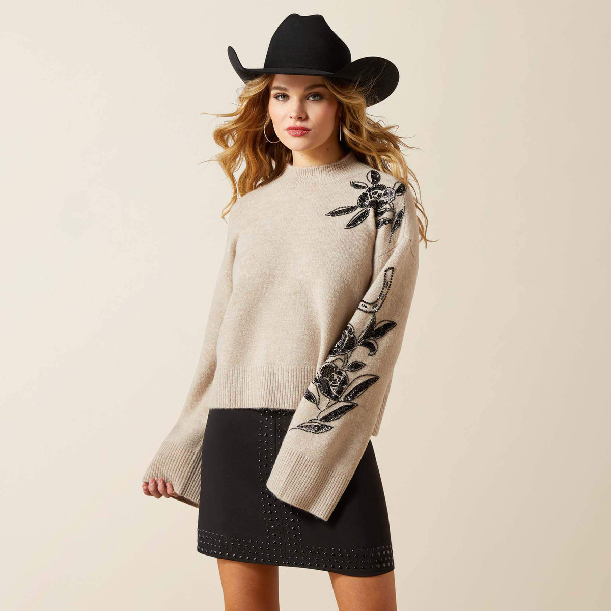 All In Embellished Sweater-Ariat