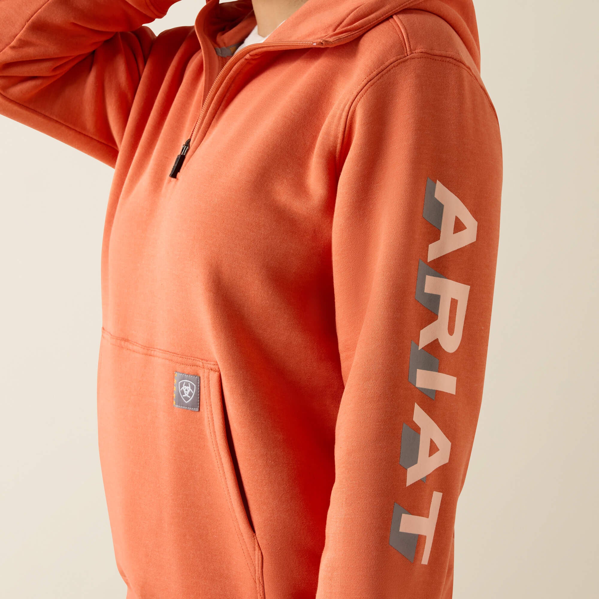 Rebar Lightweight Logo 1/2 Zip Hoodie-Ariat