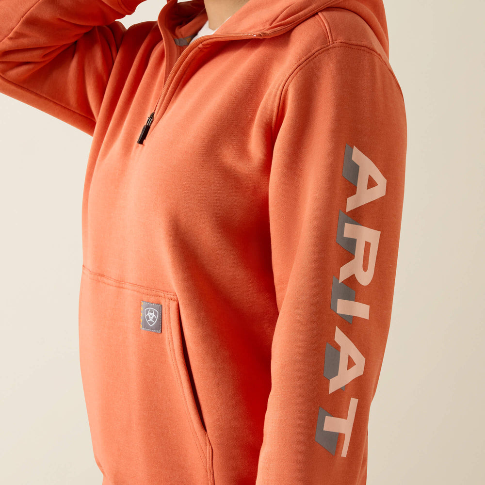 Rebar Lightweight Logo 1/2 Zip Hoodie-Ariat