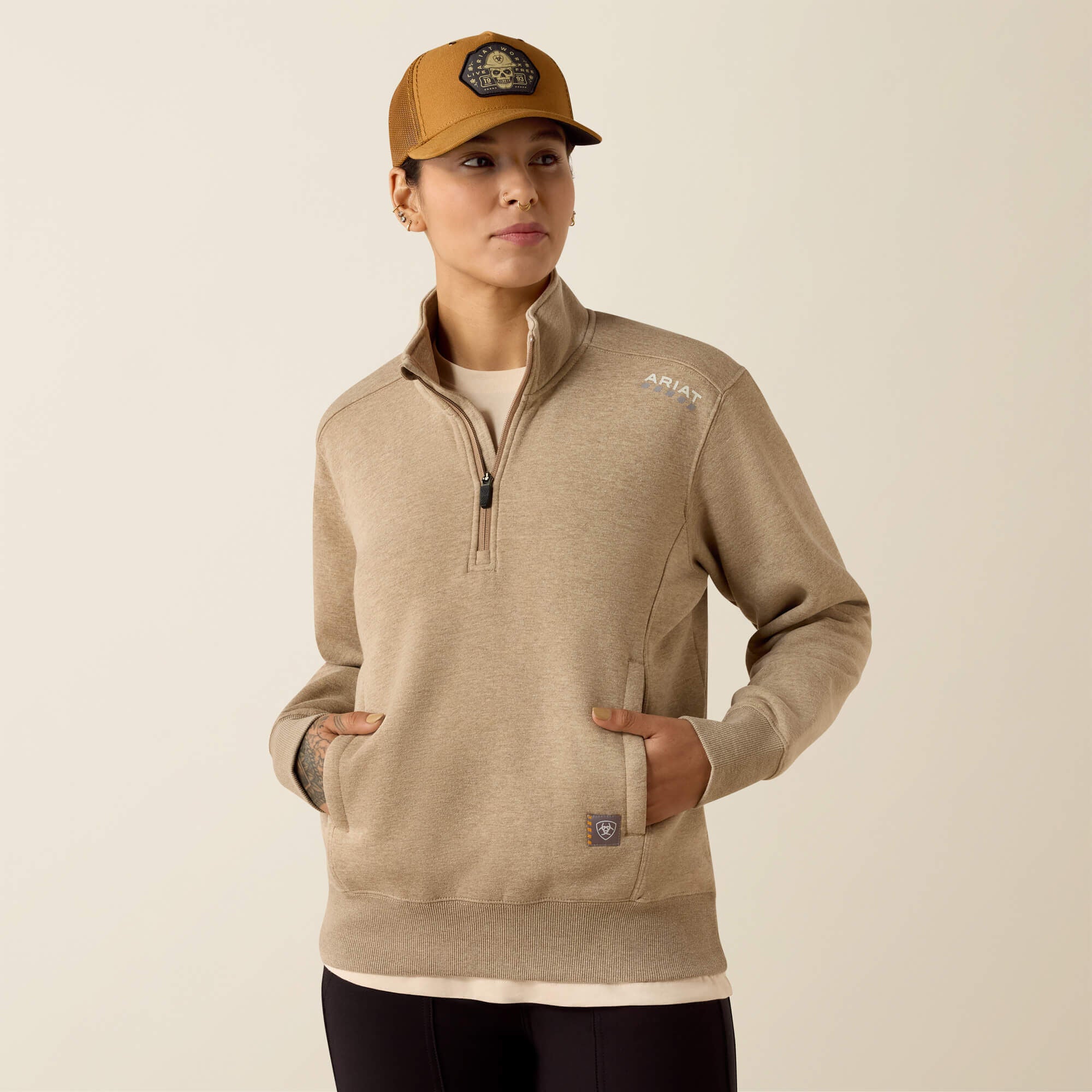 Rebar Lightweight Mock 1/2 Zip Sweatshirt-Ariat