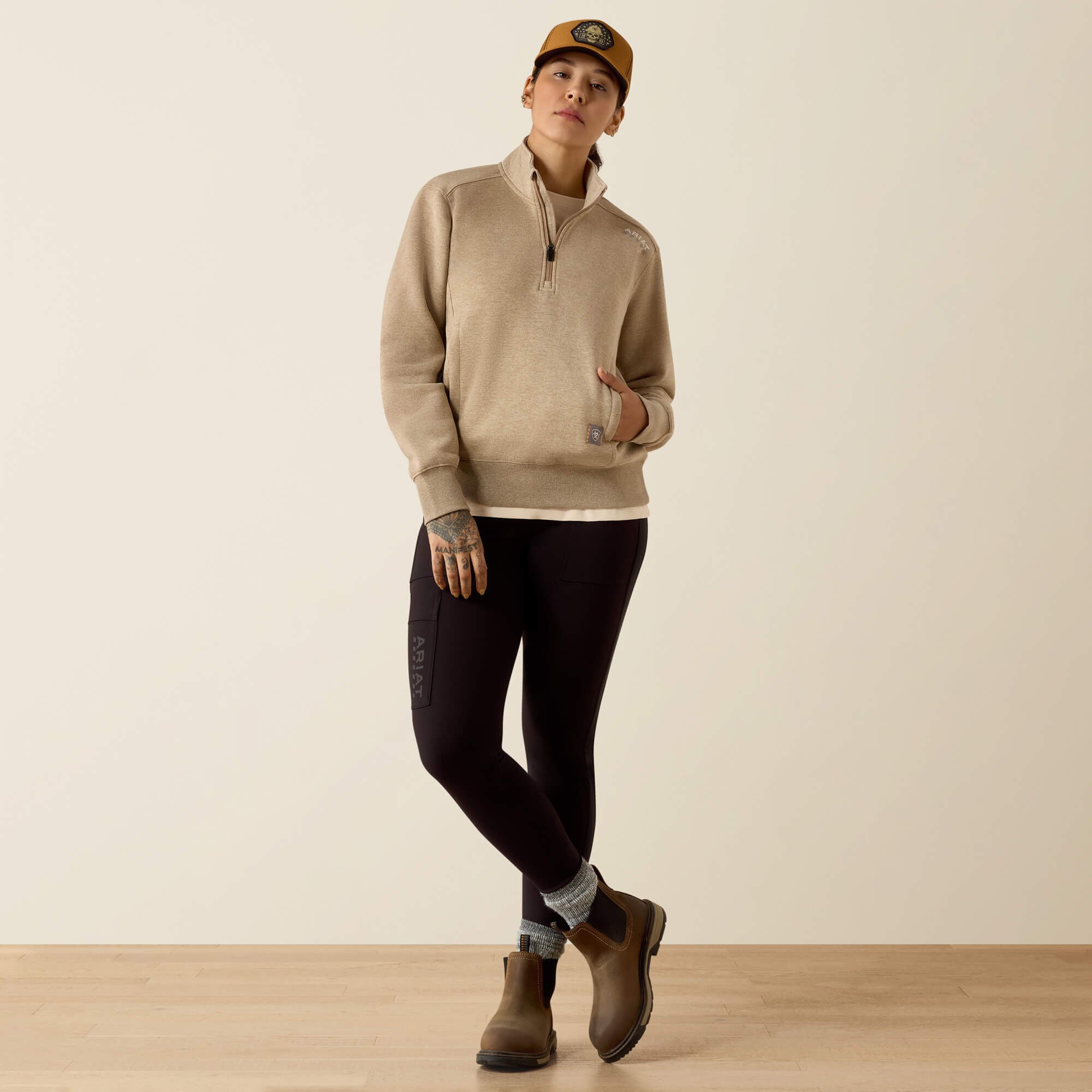 Rebar Lightweight Mock 1/2 Zip Sweatshirt-Ariat