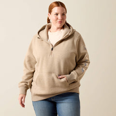 Rebar Lightweight Logo 1/2 Zip Hoodie-Ariat