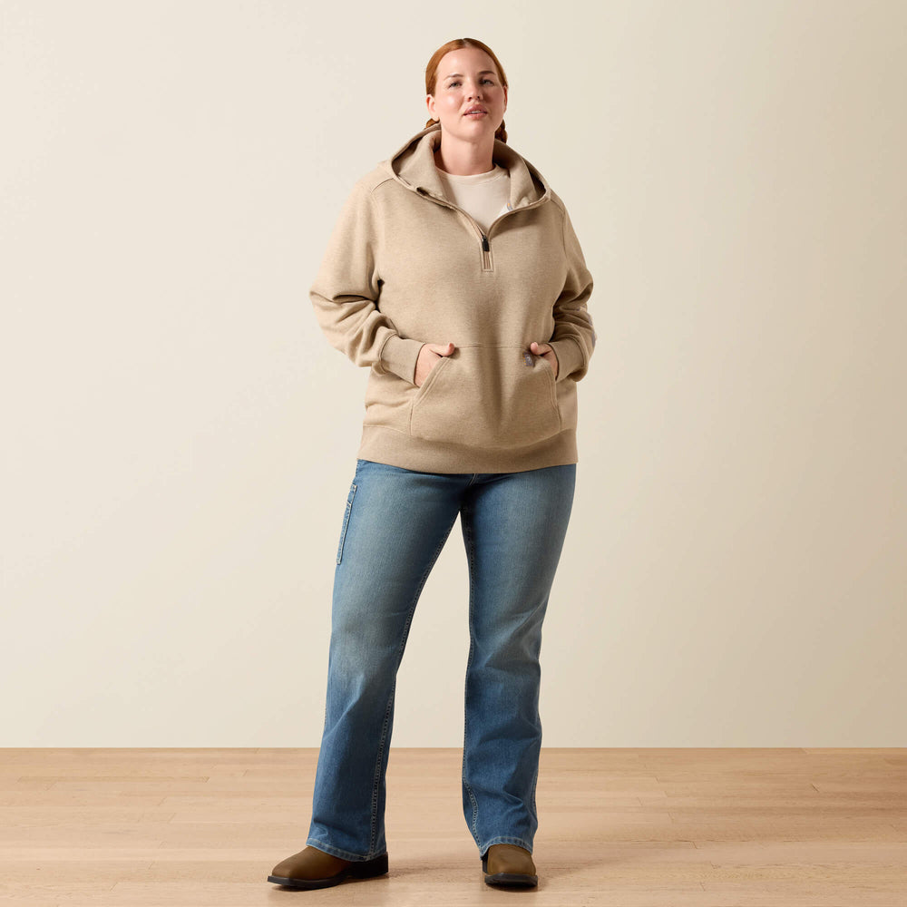 Rebar Lightweight Logo 1/2 Zip Hoodie-Ariat