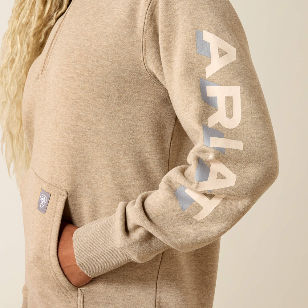 Rebar Lightweight Logo 1/2 Zip Hoodie-Ariat