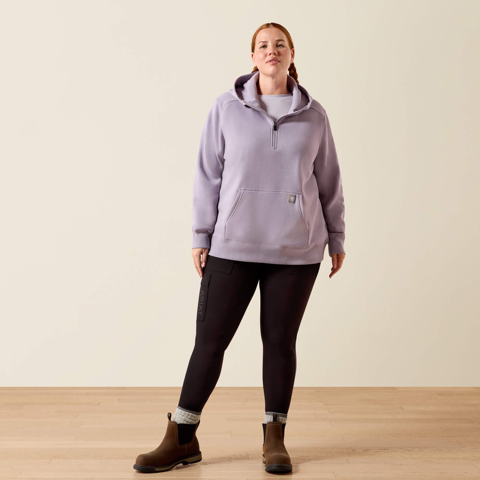 Rebar Lightweight Logo 1/2 Zip Hoodie-Ariat