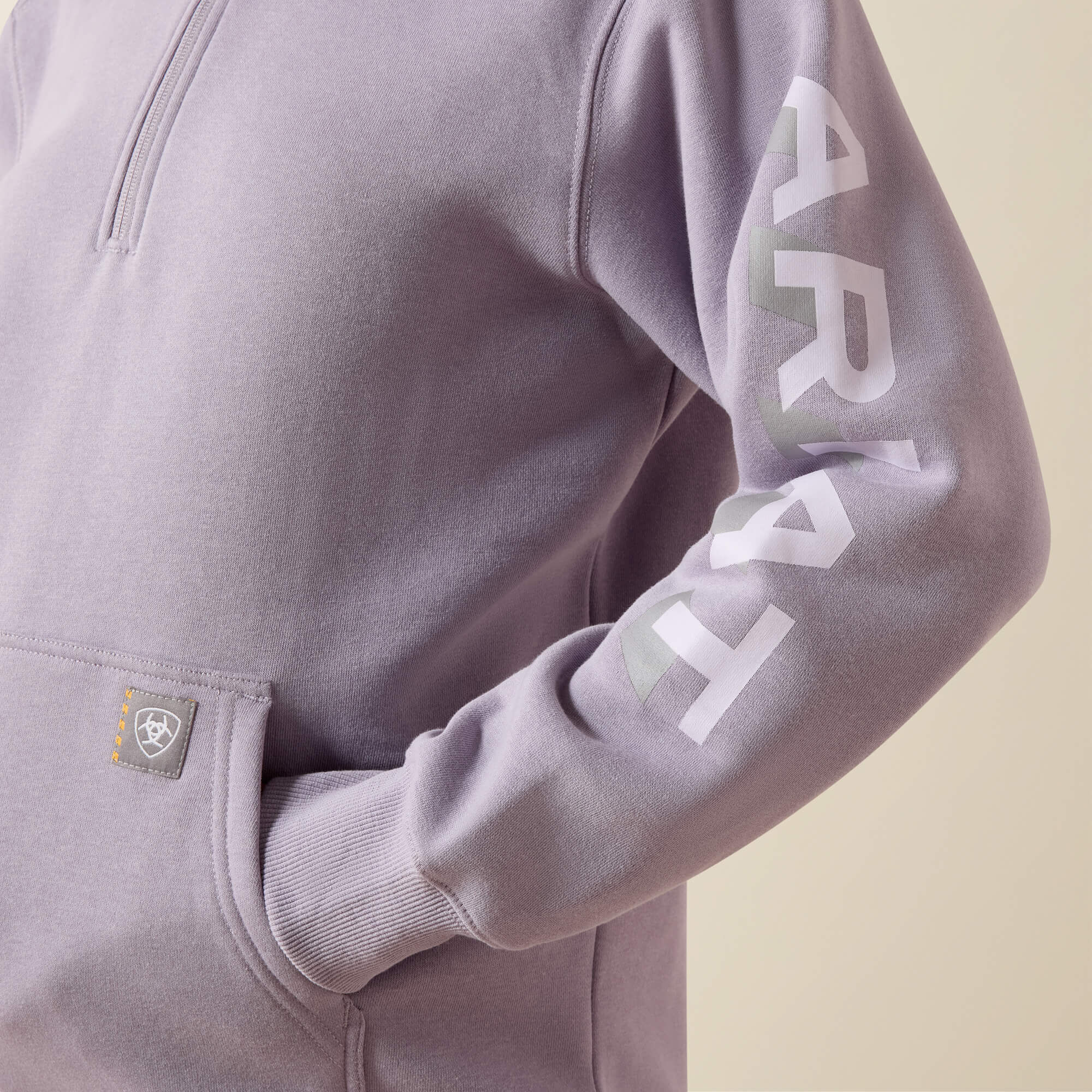 Rebar Lightweight Logo 1/2 Zip Hoodie-Ariat