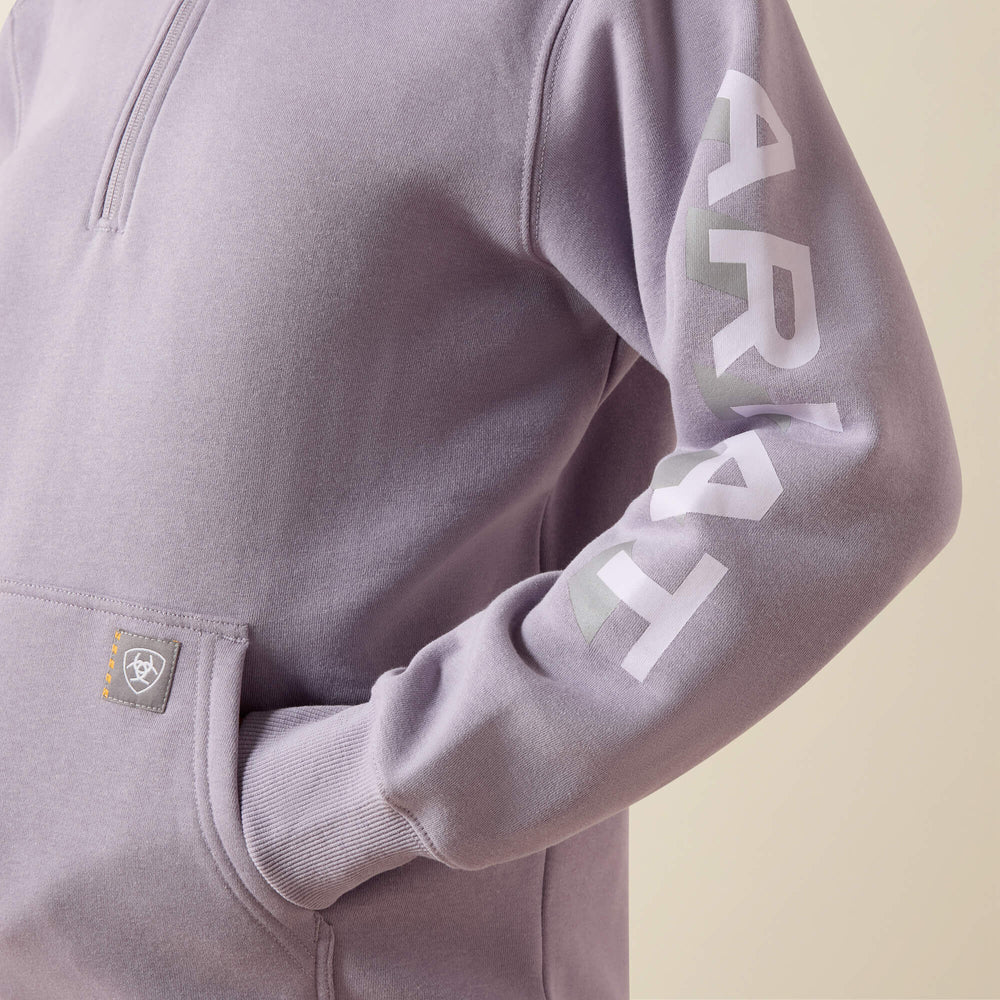 Rebar Lightweight Logo 1/2 Zip Hoodie-Ariat