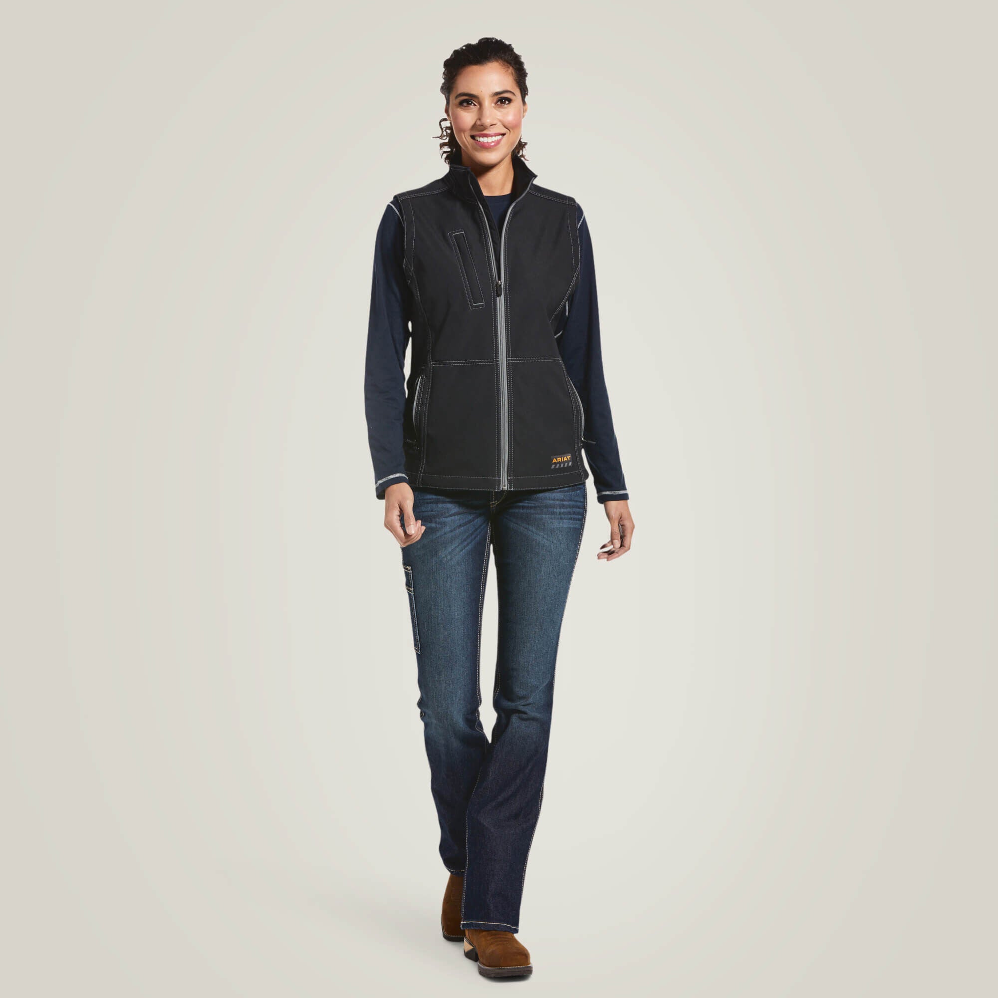 Rebar Stretch Canvas Softshell Vest-Ariat