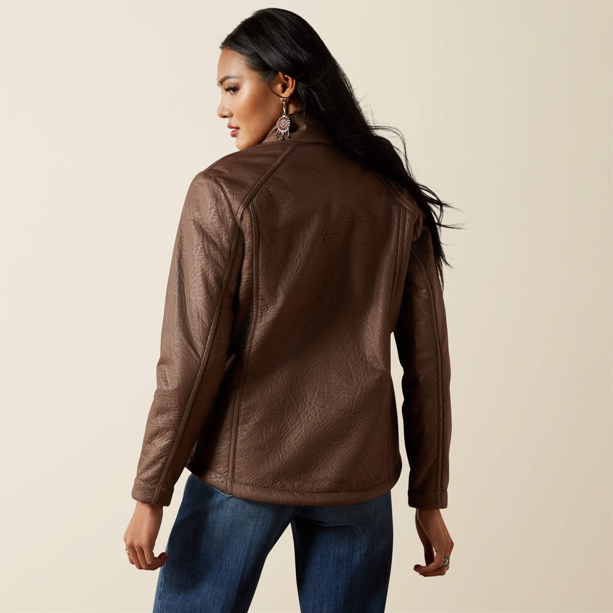 Ariat Logo Softshell Faux Leather Jacket-Ariat