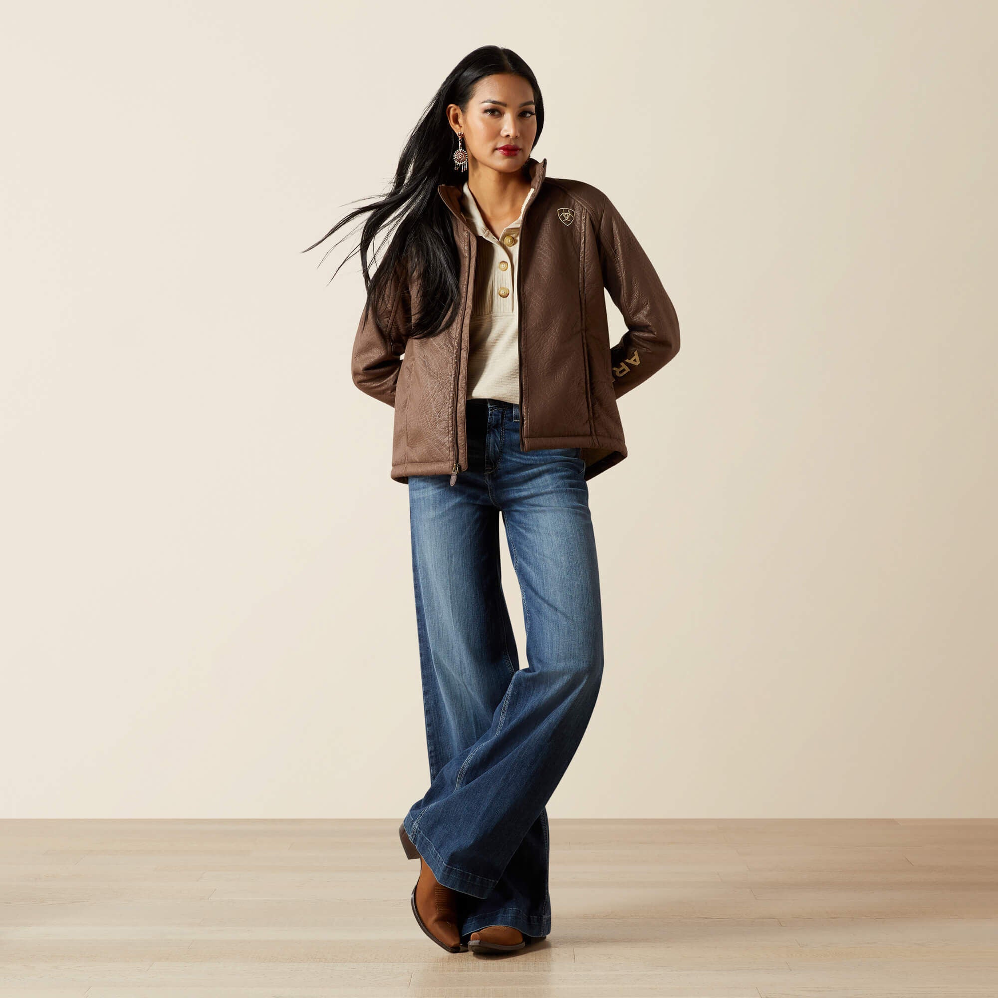 Ariat Logo Softshell Faux Leather Jacket-Ariat