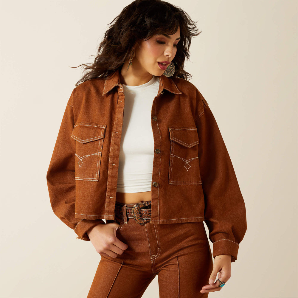 Boxy Cropped Denim Jacket-Ariat