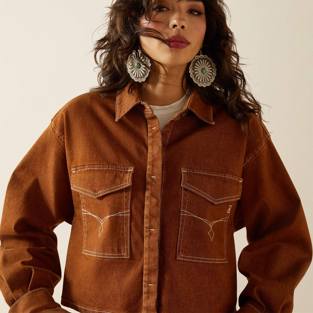 Boxy Cropped Denim Jacket-Ariat