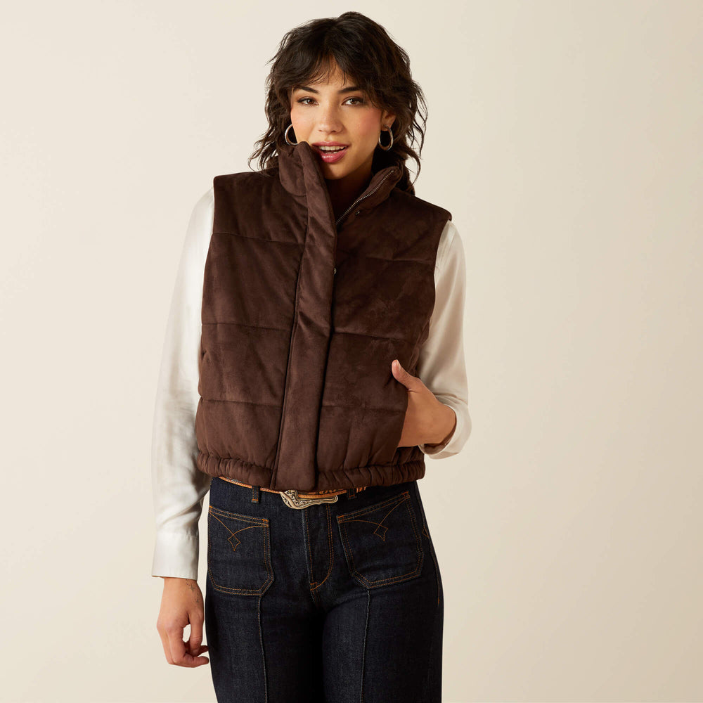 Swirls Faux Leather Vest-Ariat