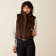 Swirls Faux Leather Vest-Ariat