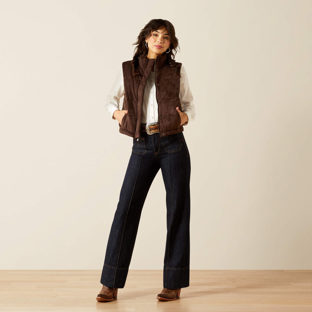 Swirls Faux Leather Vest-Ariat
