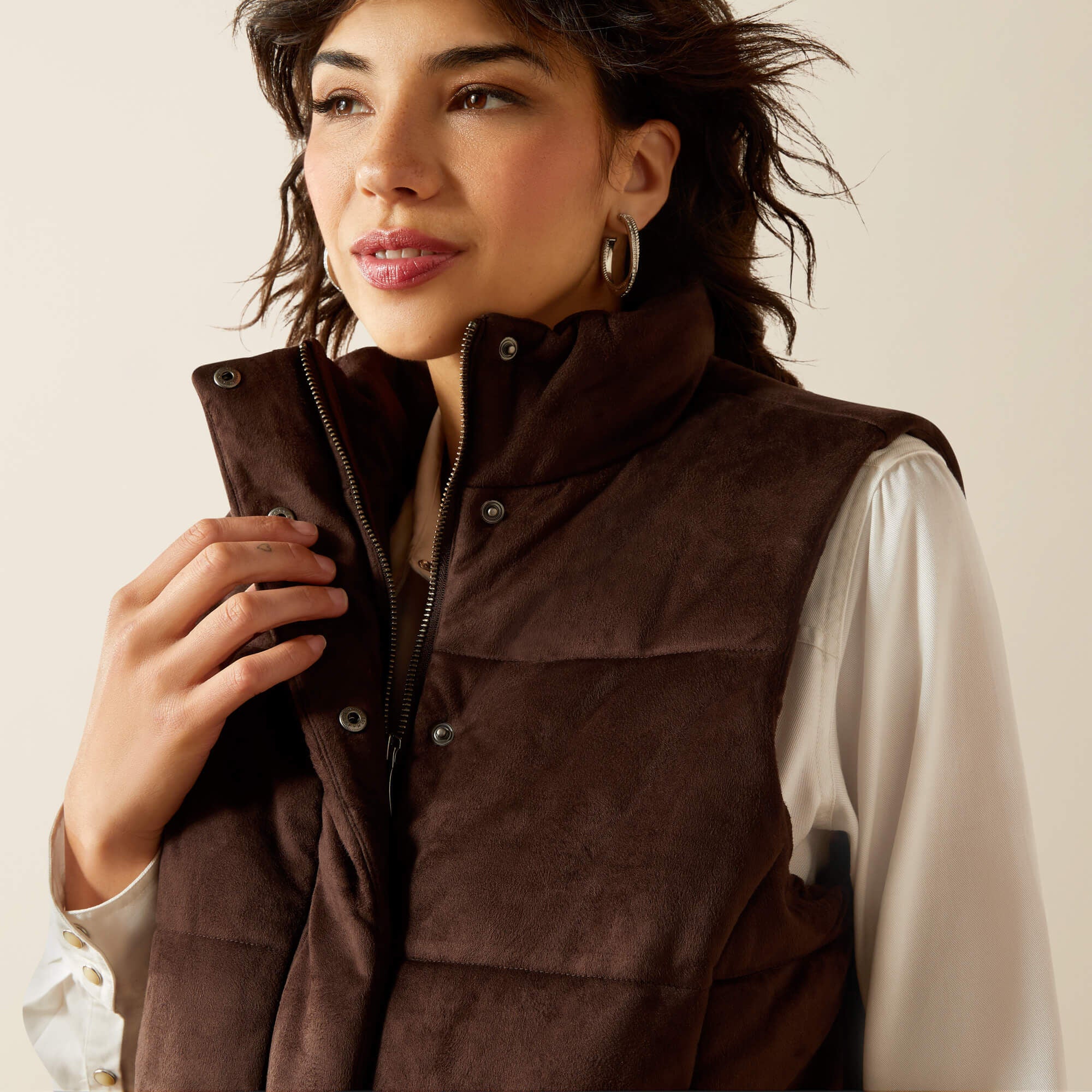 Swirls Faux Leather Vest-Ariat