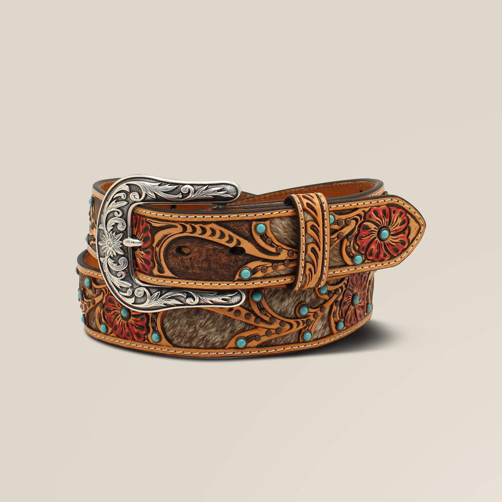 Flower/Calf Hair Belt-Ariat