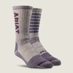 Midweight Merino Wool Blend Steel Toe Work Sock 2 Pair Multi Color Pack-Ariat