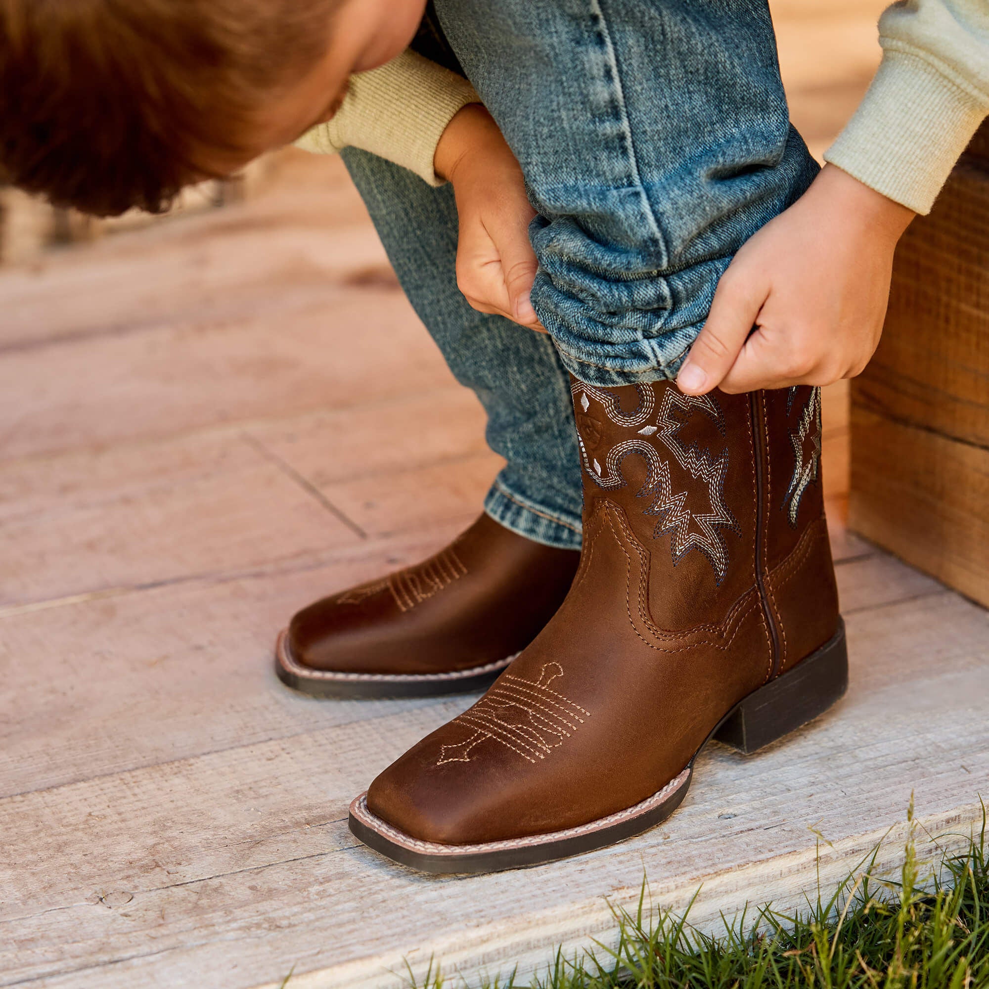 Tombstone Wide Square Toe Western Boot-Ariat