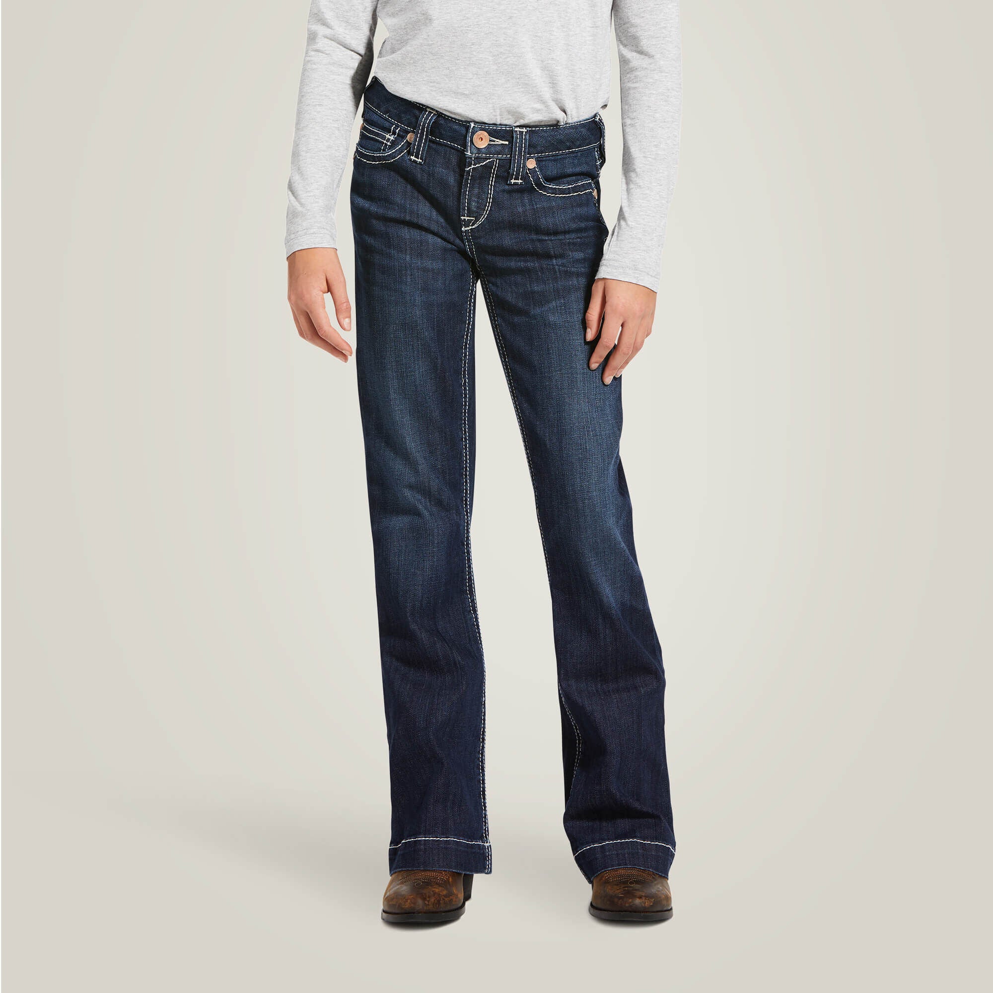 Trouser Mid Rise Stretch Ella Wide Leg Jean-Ariat
