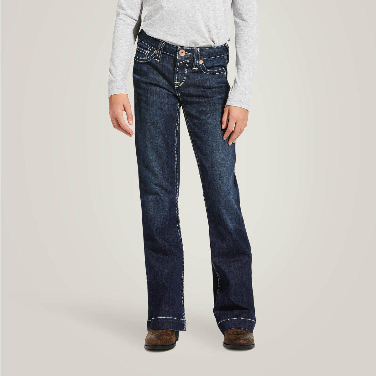 Trouser Mid Rise Stretch Ella Wide Leg Jean-Ariat