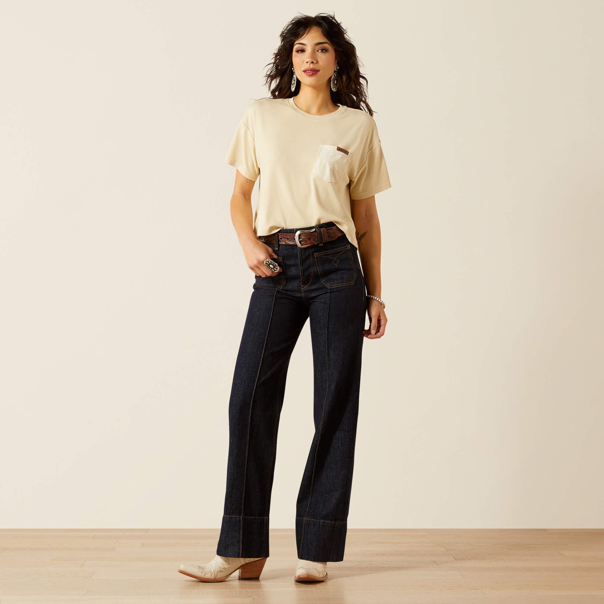 Ultra High Rise Tomboy Western Utility Wide Leg Jean-Ariat